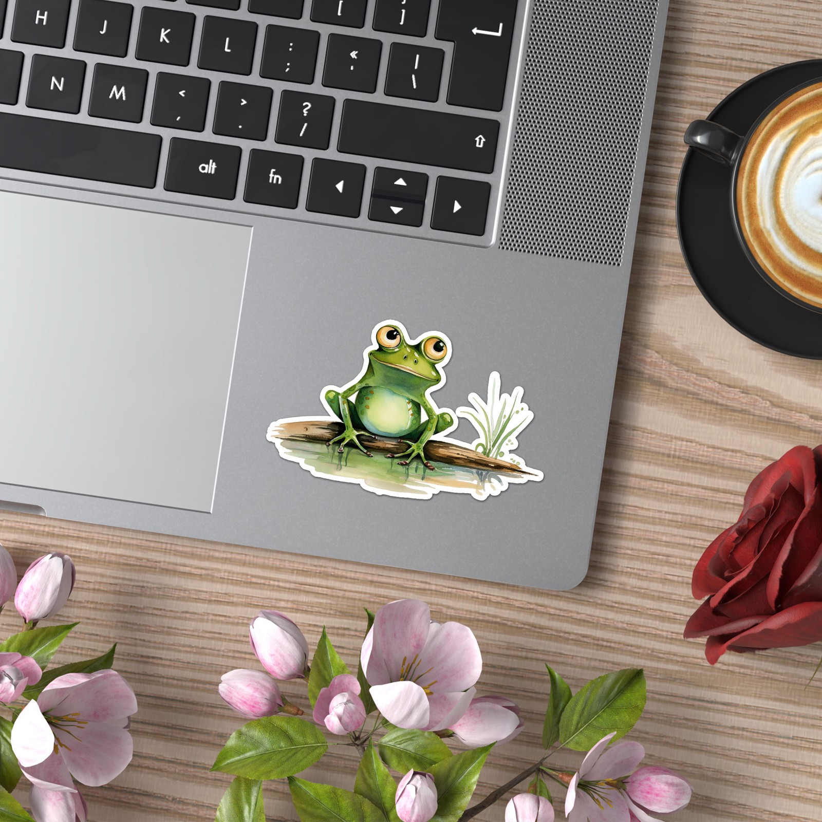 Cute Pond Frog – Vinyl Decal Sticker – Car Window Laptop – ebn12553