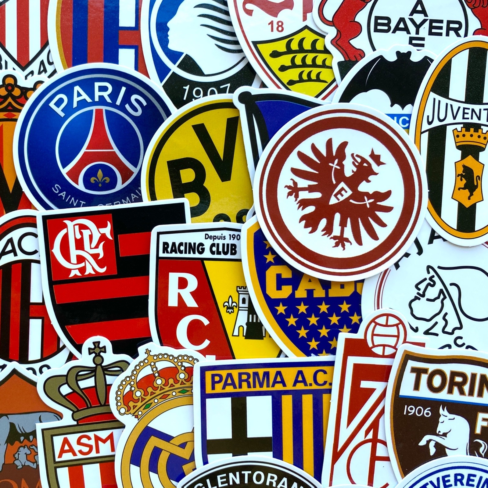 Football Soccer Clubs Logo Stickers, Champions League Water Bottle Laptop Decals