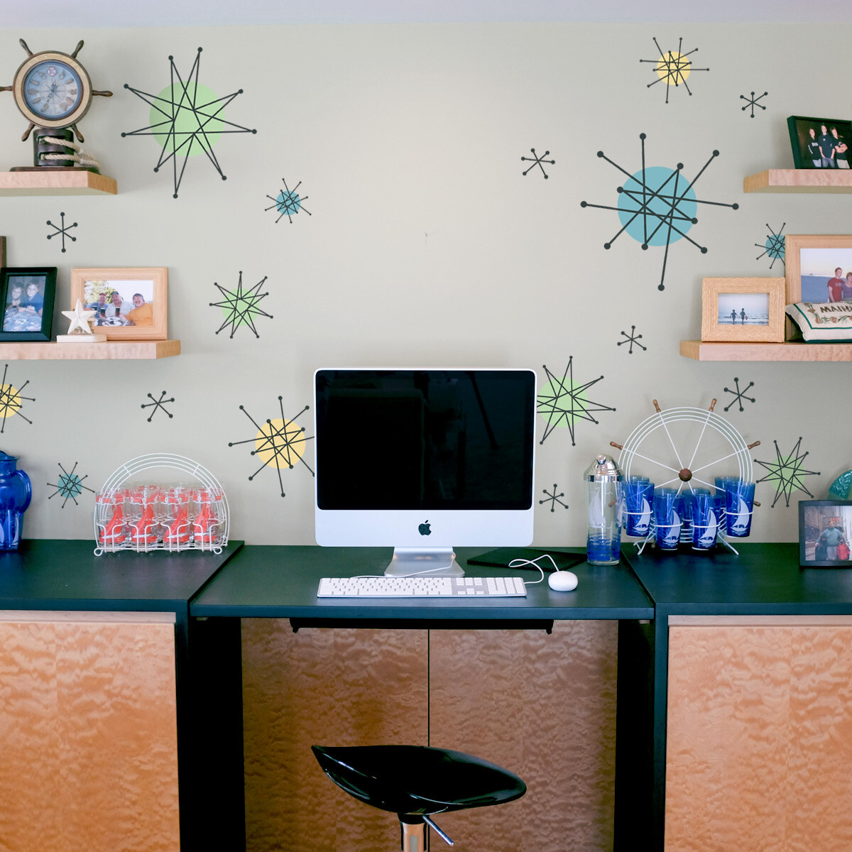Atomic Starburst Wall Decals & Accents – Medium Set Of 50 – 12 Color Palettes