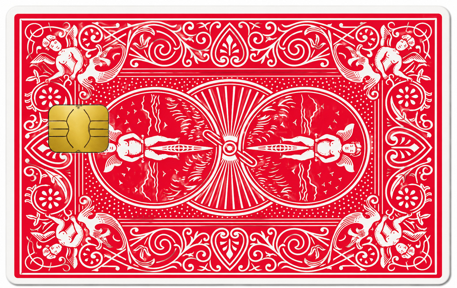 Red Bicycle Card Back Credit Card Skin Poker Debit Card Vinyl Wrap