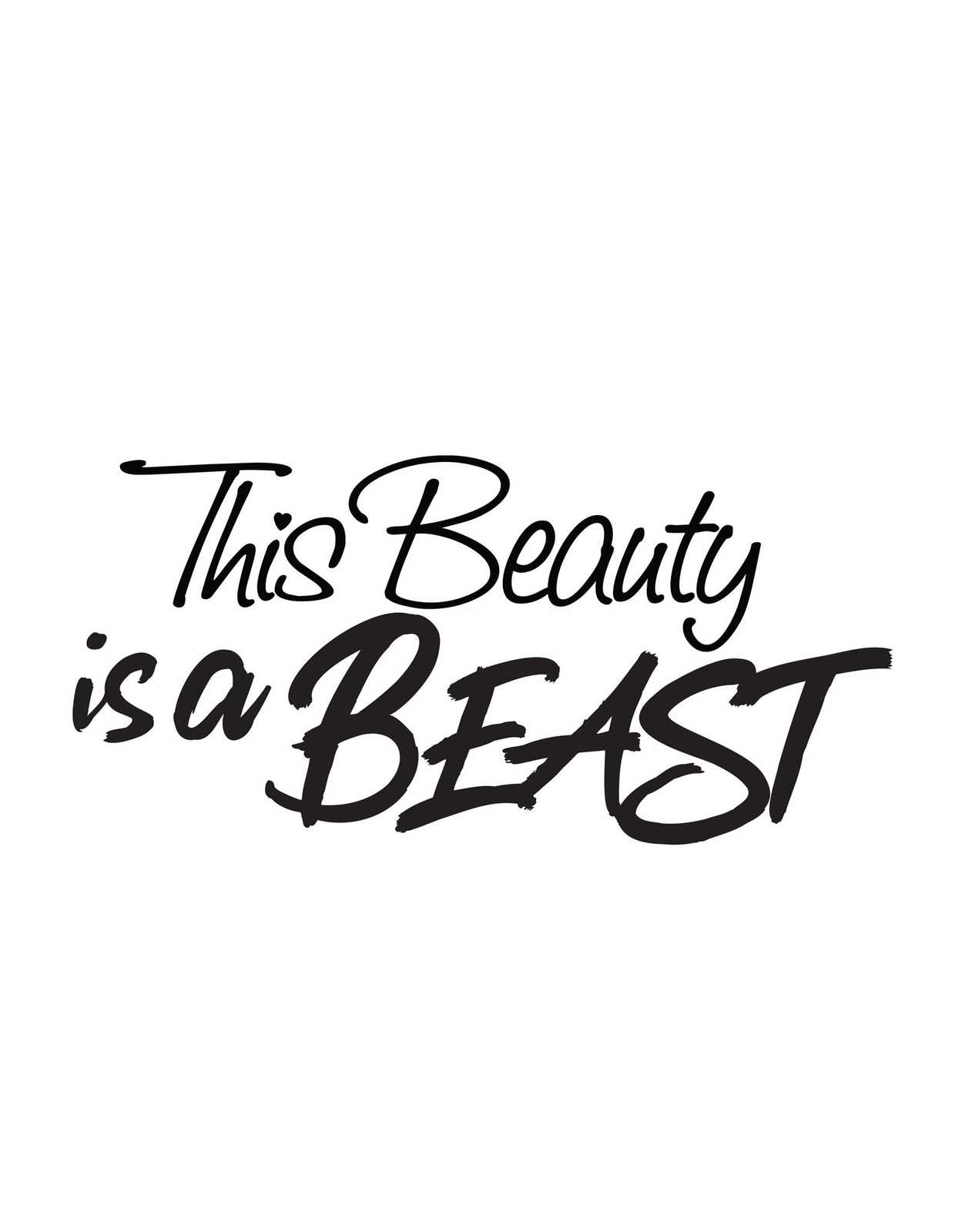 This Beauty is a Beast Motivational Self-Esteem Quote Vinyl Decal Sticker for Mi