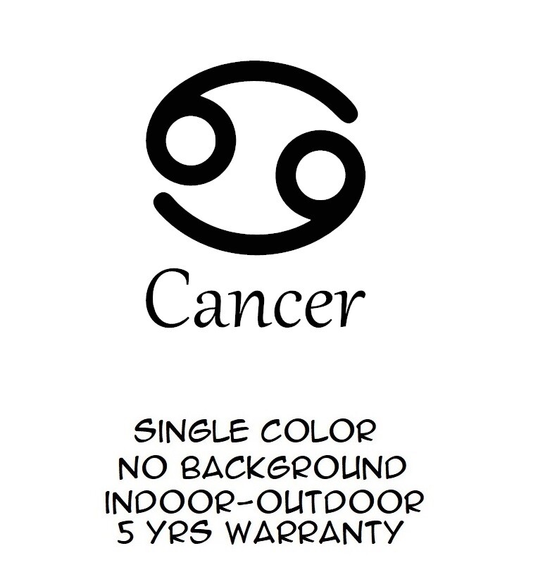 CANCER Zodiac Symbol Vinyl Sticker Wall Laptop Window Bumper Yeti Car Decal