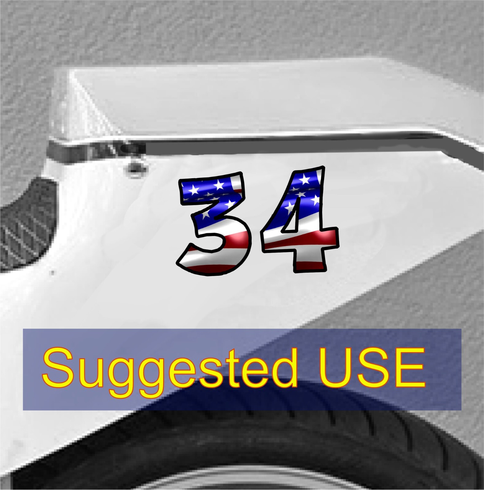 American Flag Car – Motorcycle Racing Number Stickers Package Set of 4