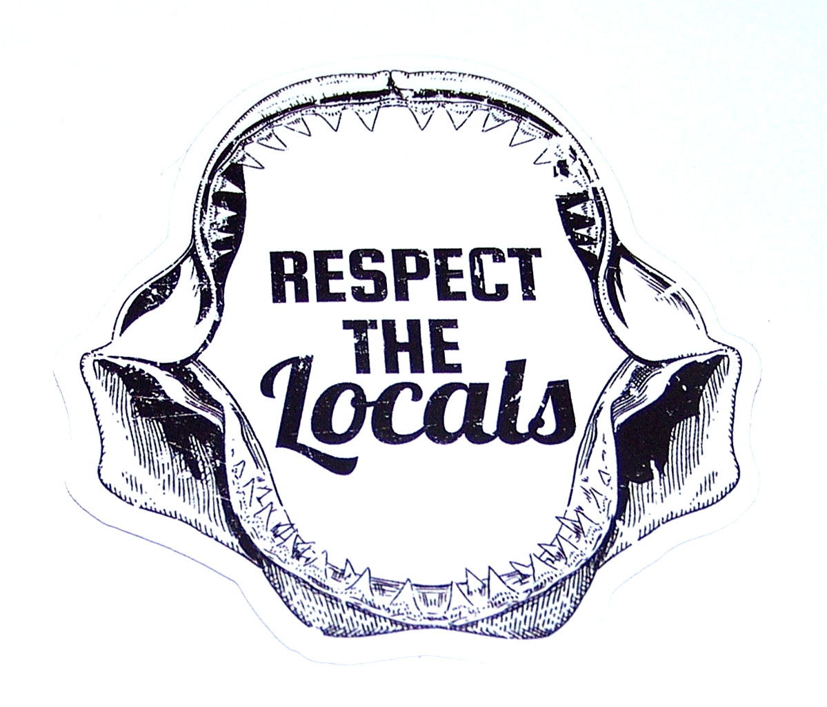 JAWS – Shark Cut Sticker Decal Movie Horror Film Respect the Locals