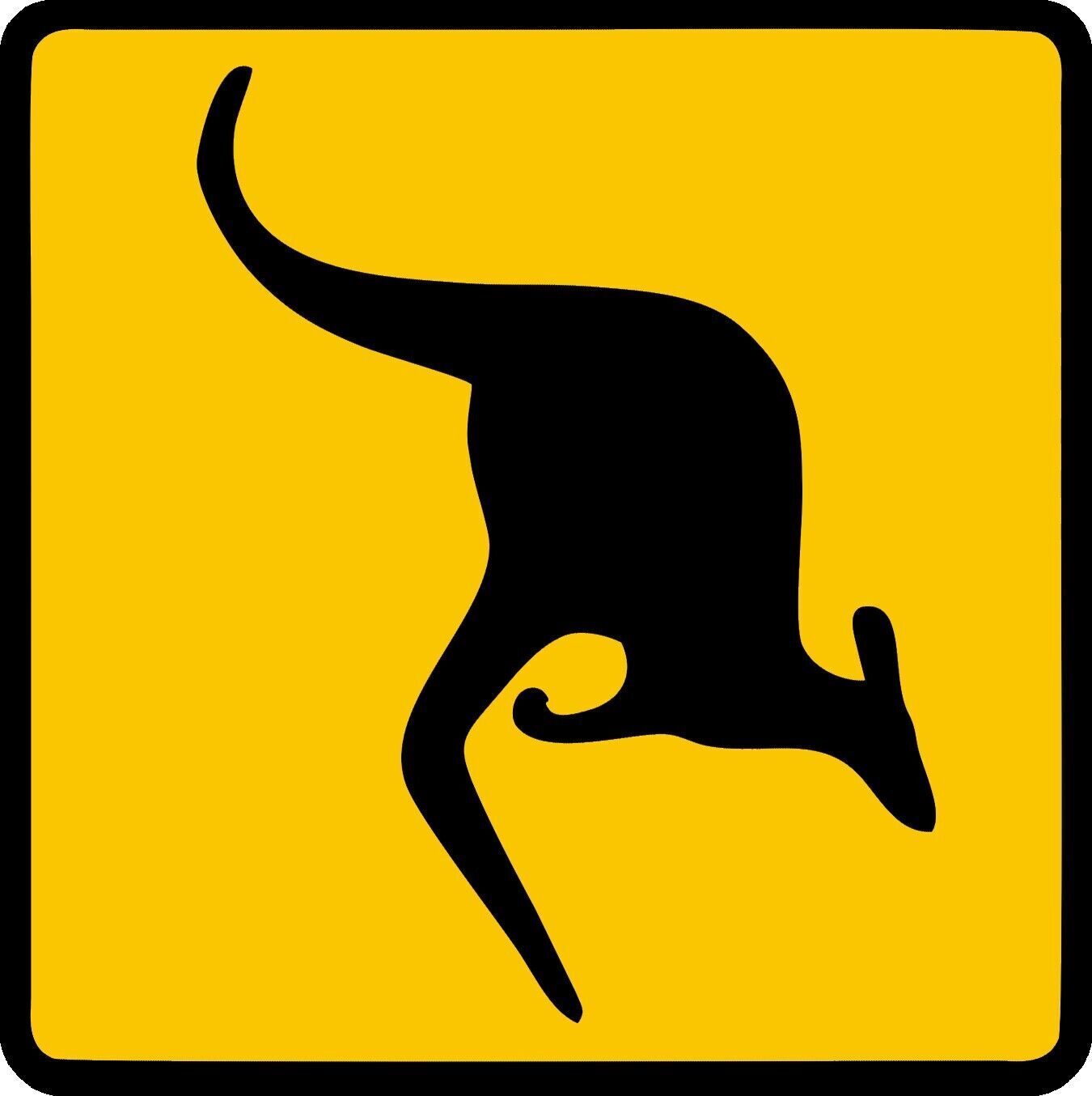 Kangaroo Warning Sign Sticker Decal australia