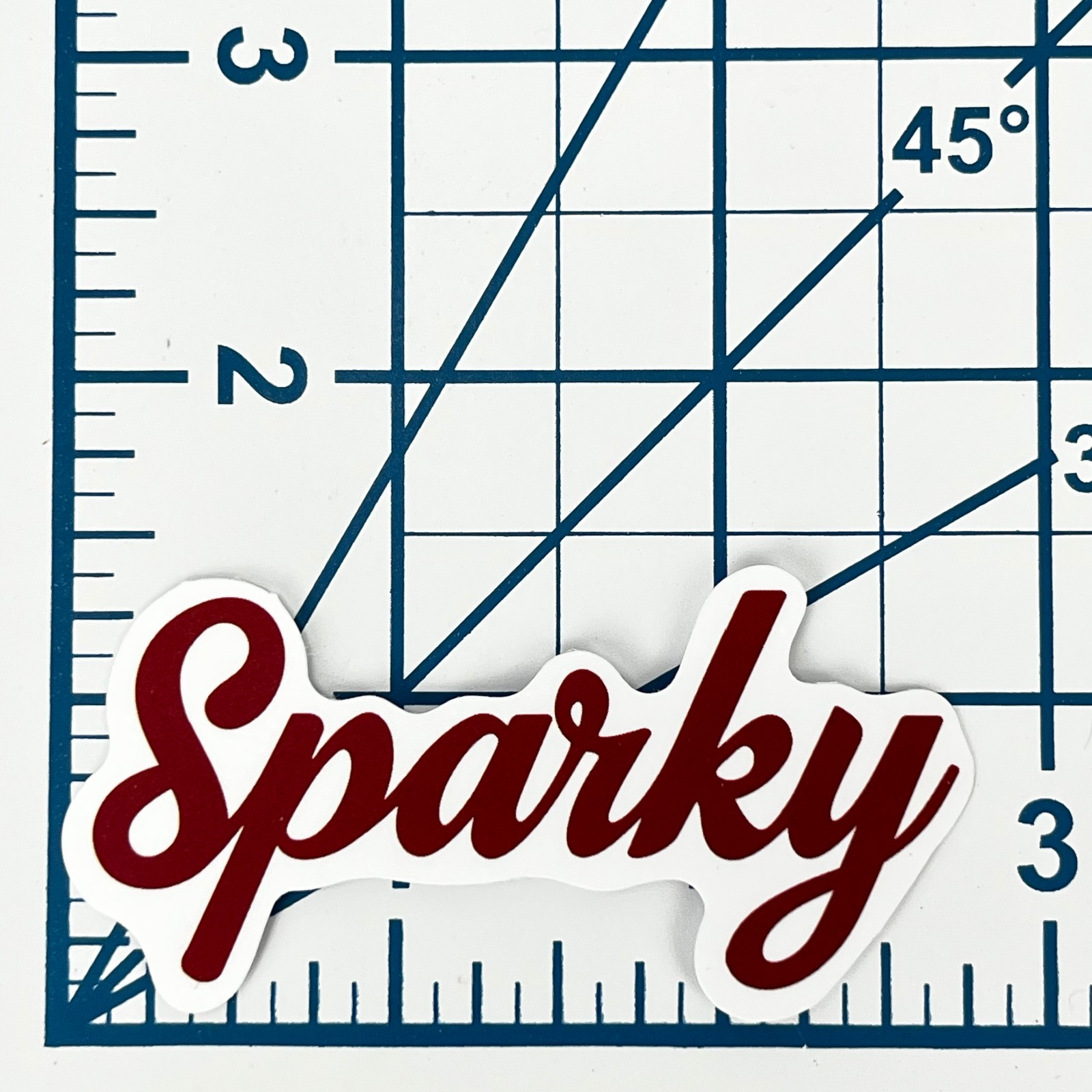 Sparky Vinyl Sticker Red Cursive Script Graphic Laptop Water Bottle Art