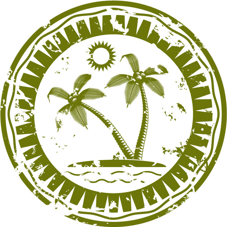 Beach Palm Travel Grunge Retro Stamp Car Bumper Sticker Decal