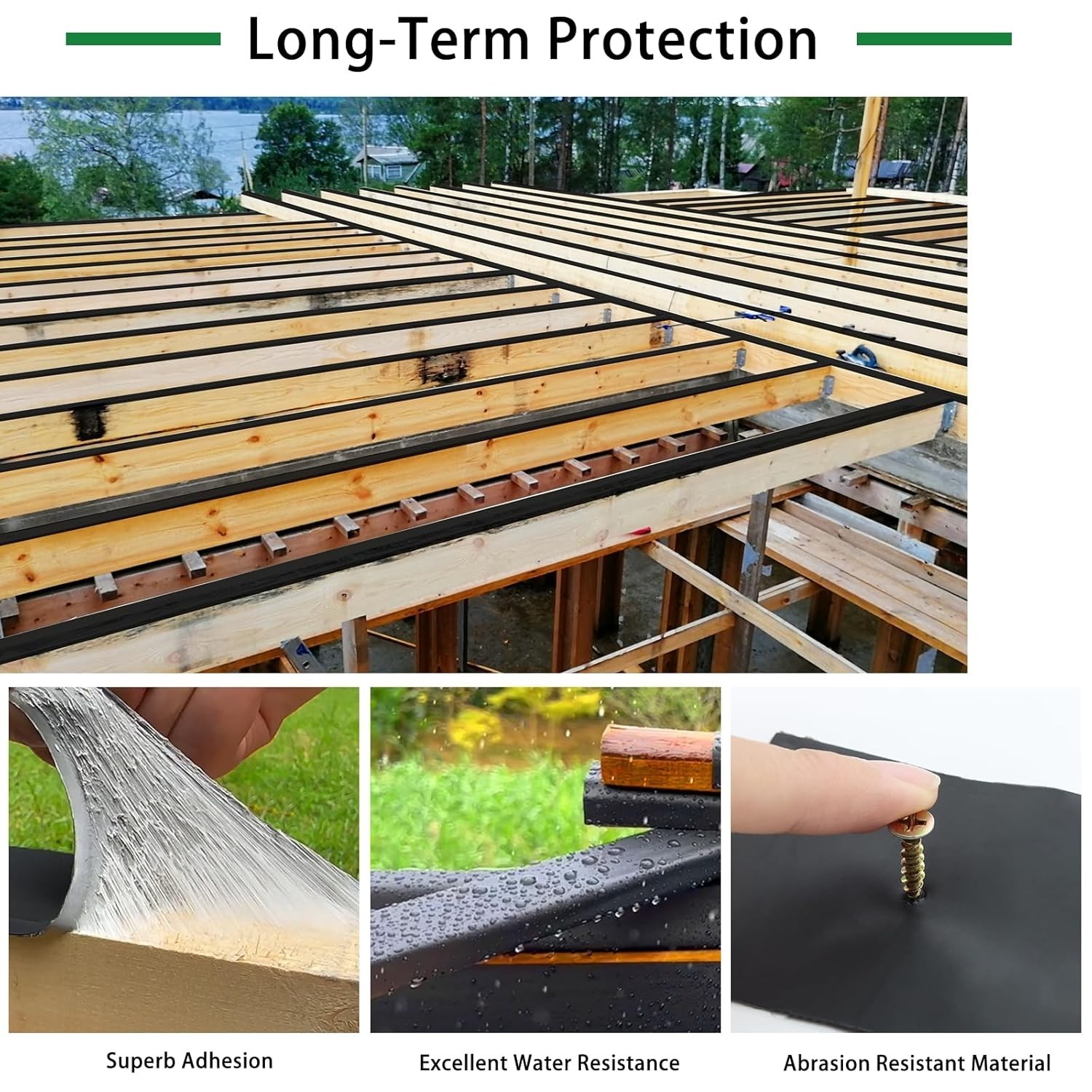 Joist Tape for Decking,4" X 50' Deck Joist Tape,Waterproof Butyl Joist Tape Anti
