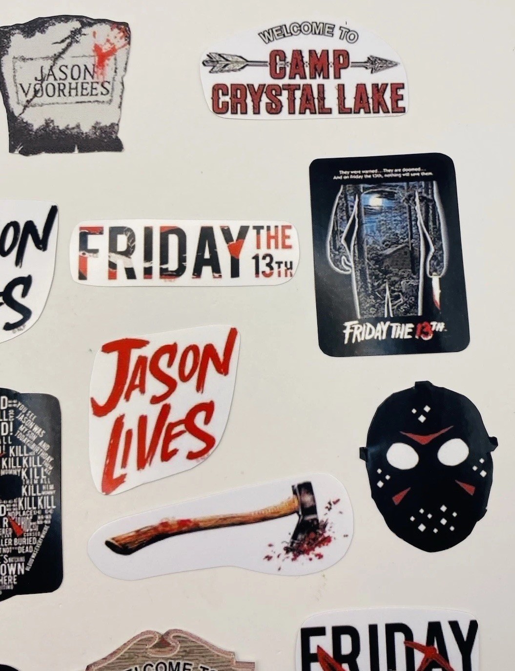 Friday The 13th Jason 16 Pack Waterproof Sticker Bulk Laptop phone Xbox Decal