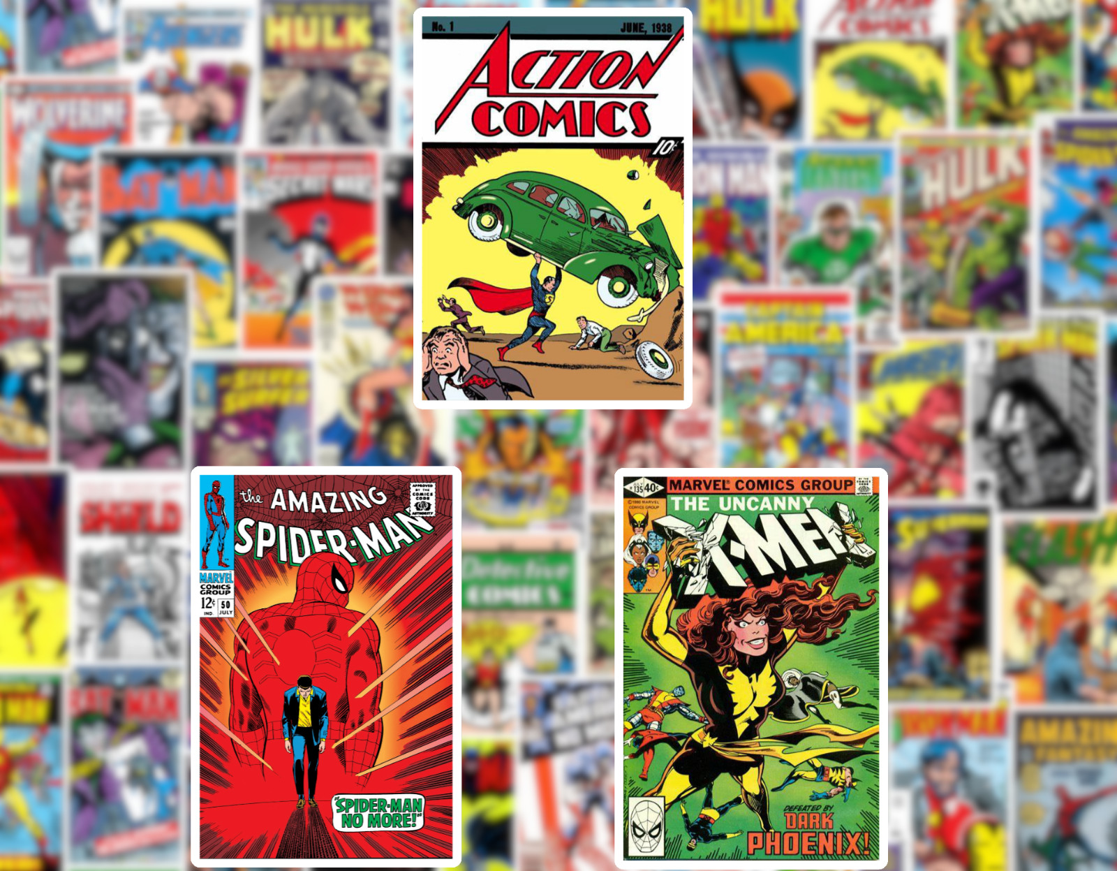 25/50 Comic Book Cover Sticker Pack – Matte Vinyl – Batman Spiderman