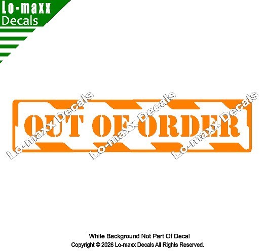 Out Of Order Hazard Stripe Die Cut Vinyl Decal High‑Performance Decal