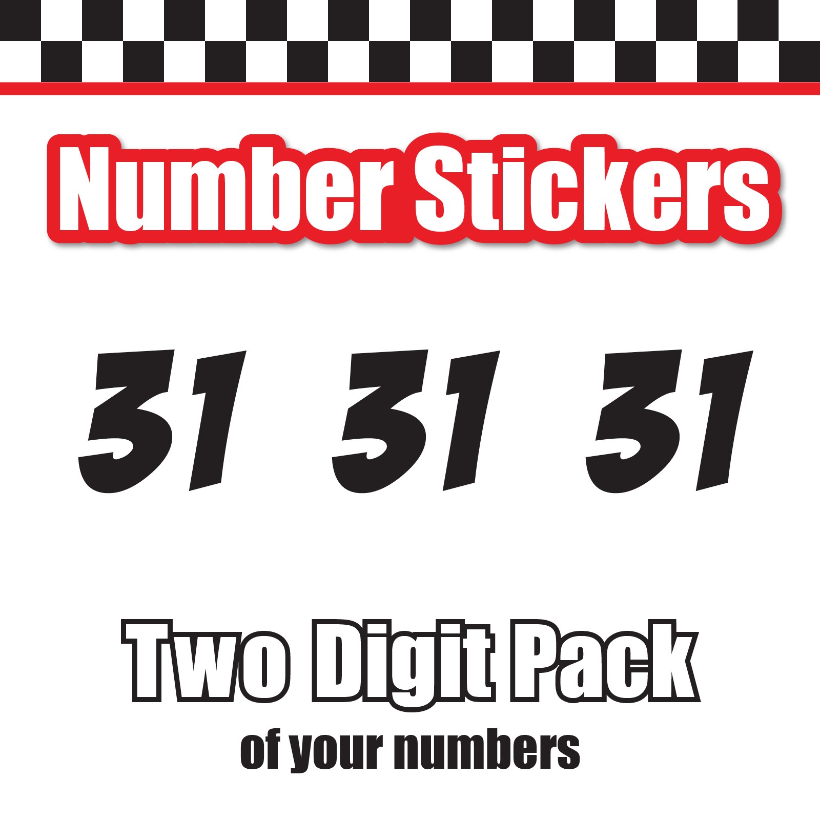3x 3 Digit Custom Single Number Stickers Decal Locker Door Mailbox BadaBoom