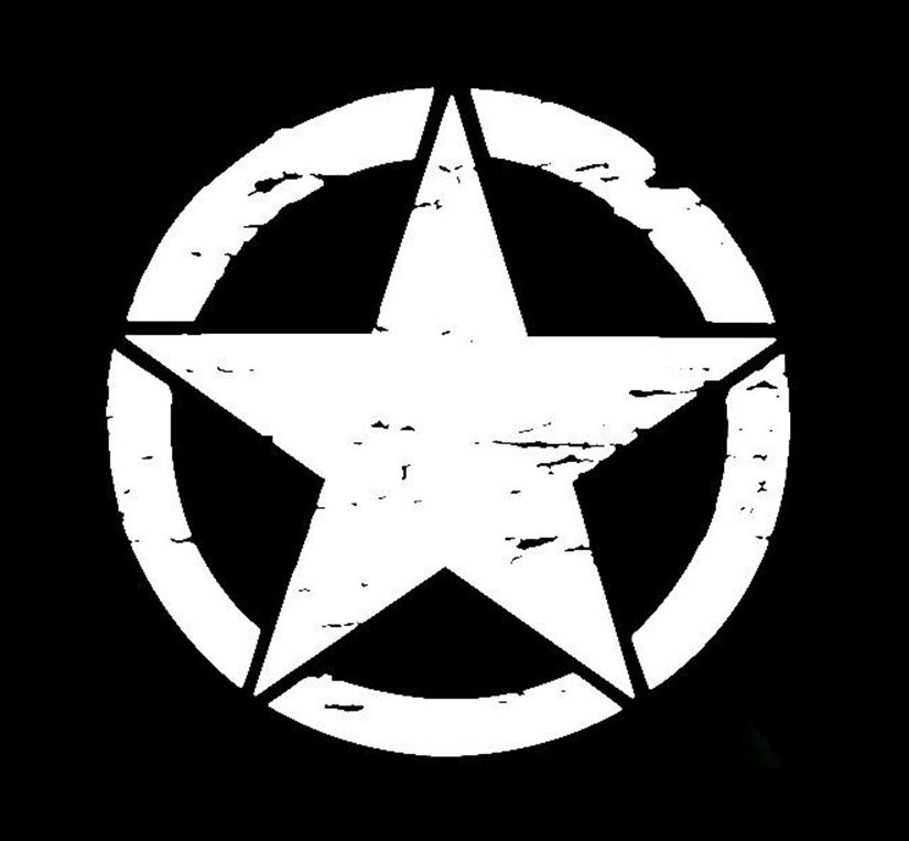 Distressed Star 2 Decals Military Style Off Road Vinyl Decal Sticker 12 Inches