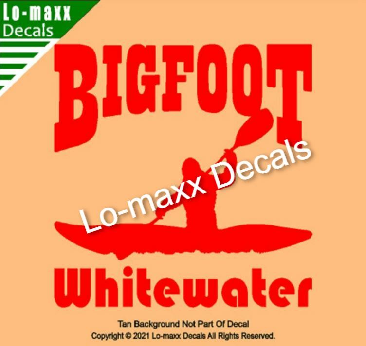 Bigfoot Whitewater River Kayaking Boating Original Design Die Cut Vinyl Decal