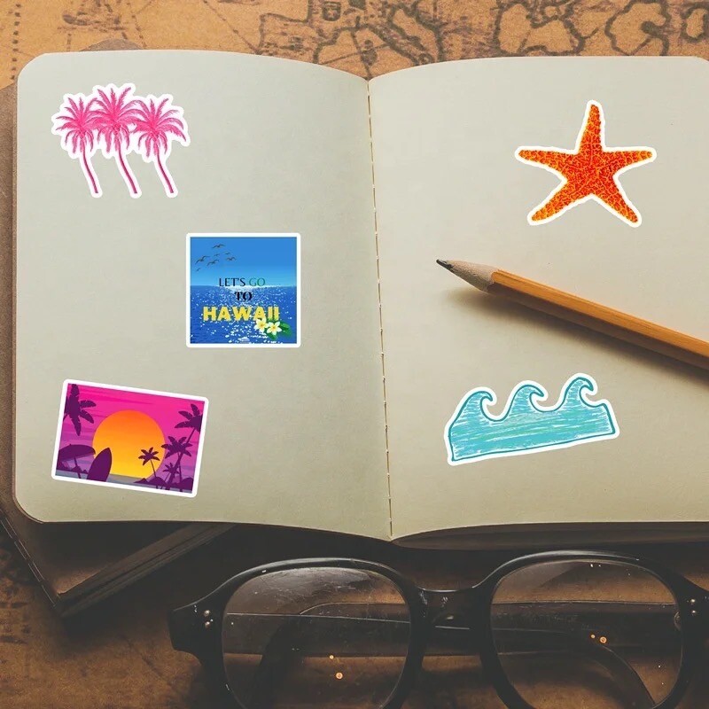 10 Random Hawaii Surfing Vacation Holiday Stickers Decals Hydro Free Shipping!