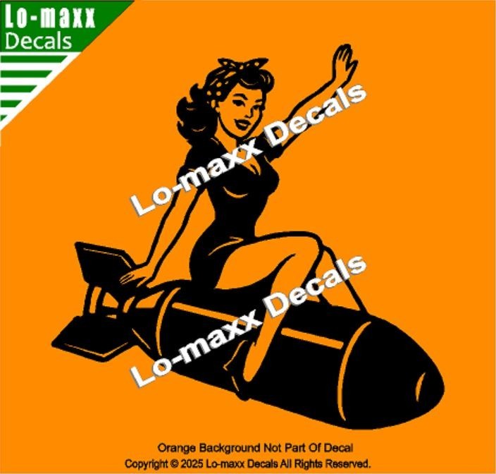 WW II Hot Sexy Girl Bomb Nose Art Decal Die Cut Vinyl Sticker Multi Size/Color