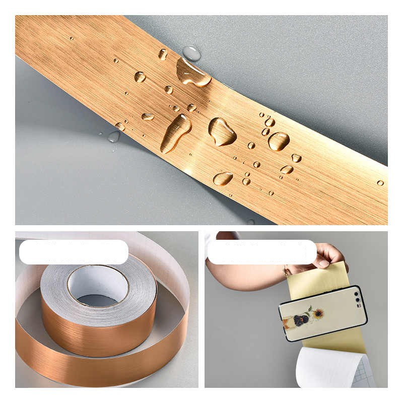 Self-Adhesive Decor Brushed Tape Sticker Wall Floor Gap Sealing Strip Waterproof