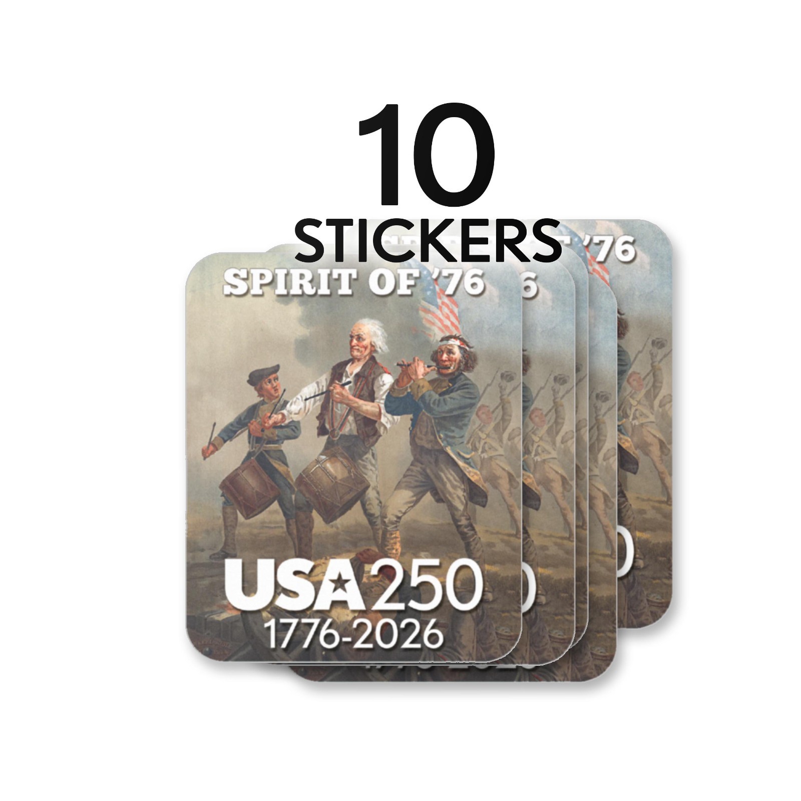 USA Stickers – Vintage Painting Spirit of 76 – America, Semiquincentennial, 250
