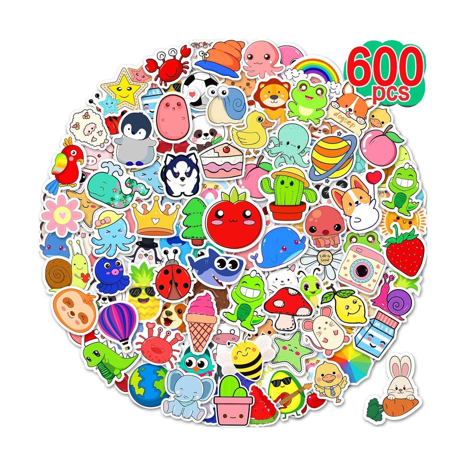 600 Pcs Cute Stickers for Kids, Water Bottle Stickers for Teens, Kawaii Vinyl…