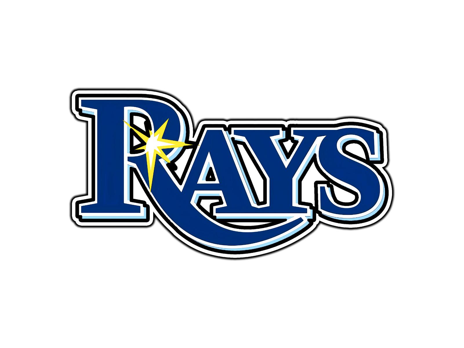 #0211 Tampa Bay Rays Word Logo MLB Waterproof Vinyl Sticker Decal Die-Cut