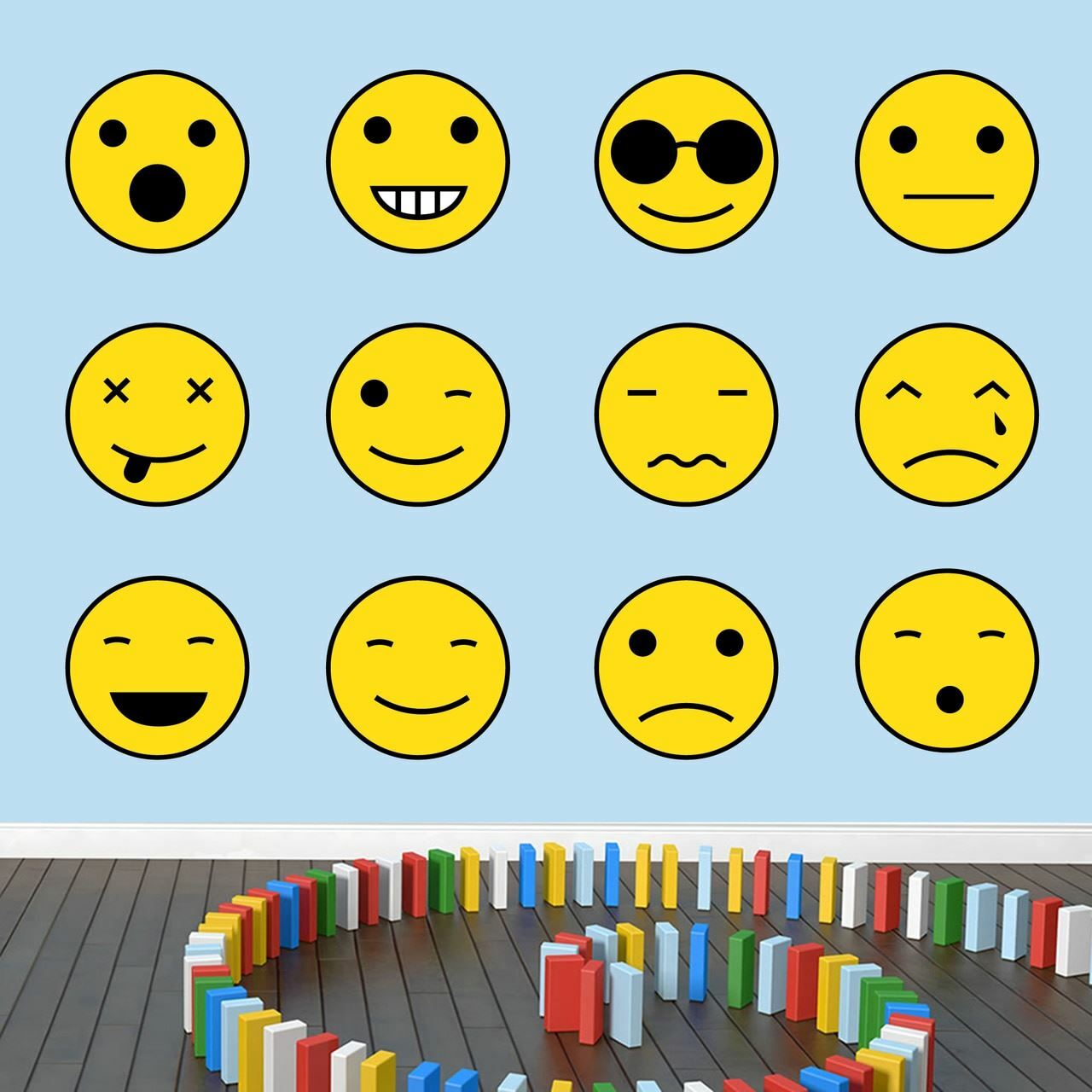 Emoji Smiley Faces Printed Wall Decals – Kids, Teens, Wall Stickers, Wall Art