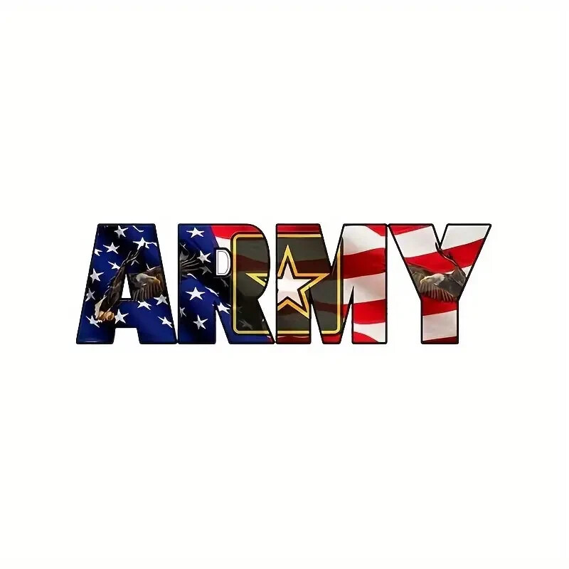 Army Vinyl Decal – American Flag and Star – NEW
