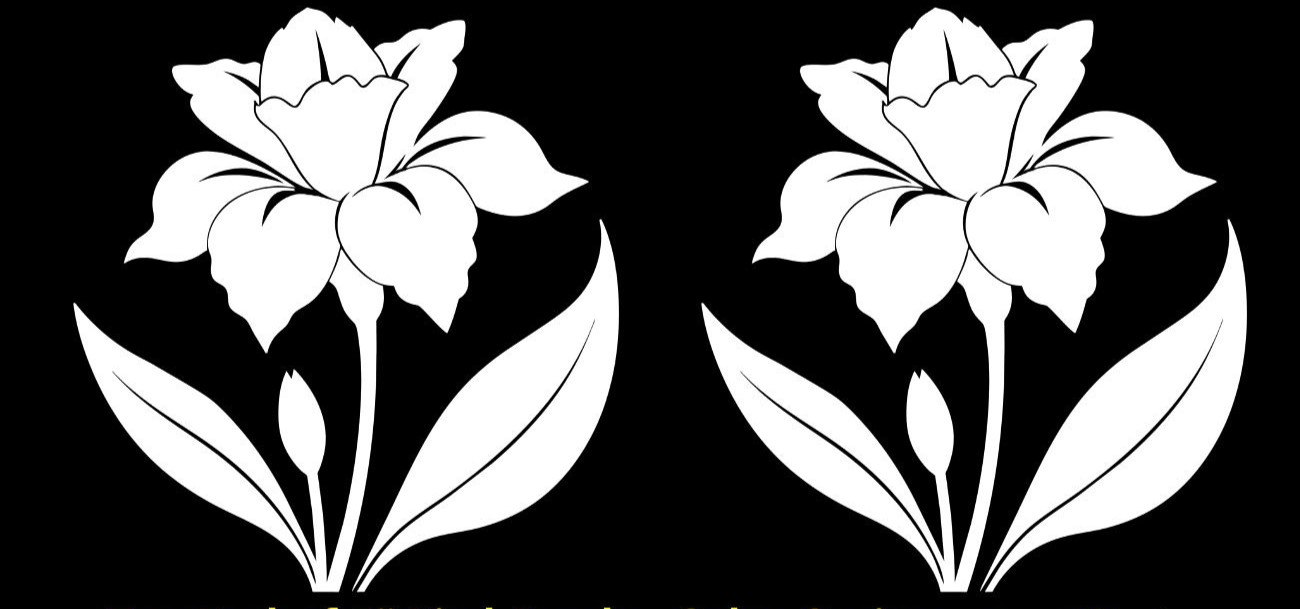Iris Flower Silhouette Two Pack 5" Vinyl Decals Car Window Any Flat Surface