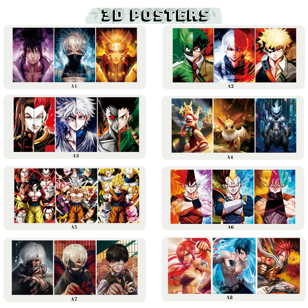 Neon Genesis Evangelion 3D Poster Shinji Ikari Rei Ayanam Asuka Langley Sohryu