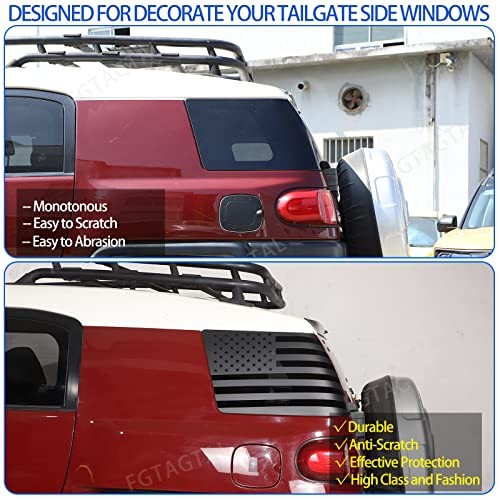Compatible with Toyot@ FJ Cruiser 2007-2017 Tailgate Side Window American Black