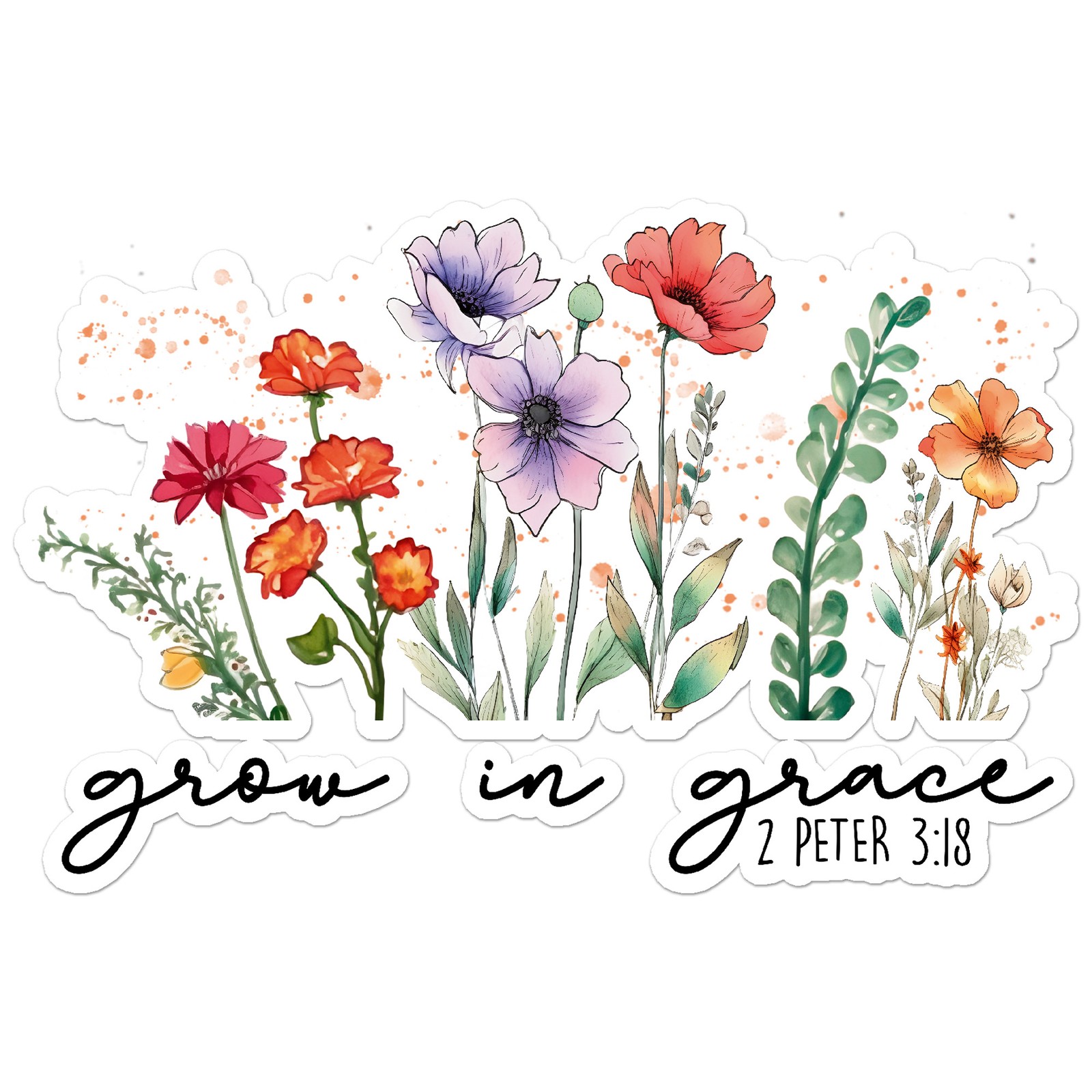 2 Peter 3:18 Grow In Grace – Vinyl Decal Sticker – Car Window Laptop – ebn11503