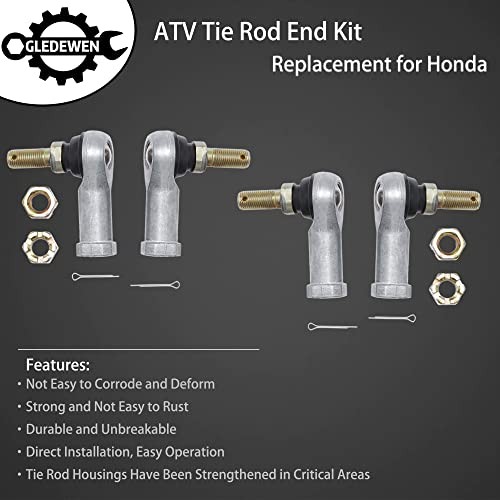 Tie Rod End Kit, Compatible with 400/450 / 500, 2001 1997-2017 Honda Foreman
