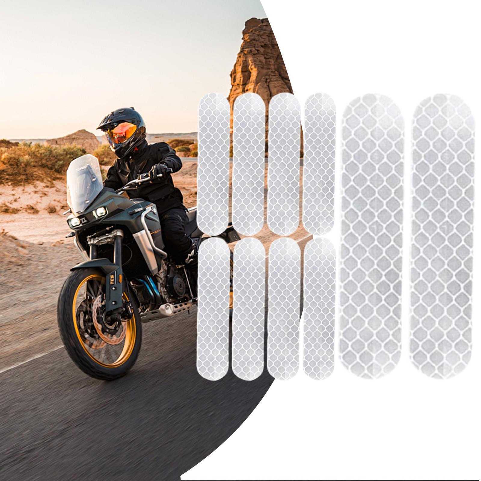 10x Motorcycle Helmet Reflective Stickers Reflective Tape Decal For Helmets Bike