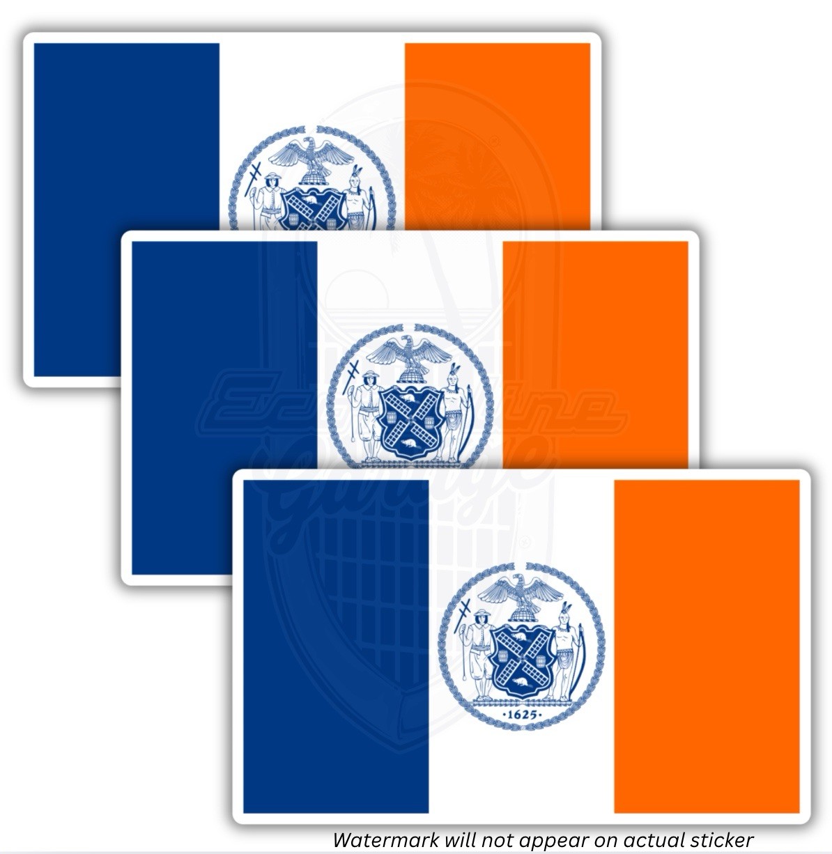 X3 New York City NYC 3” Flag Sticker Decal NY Big Apple Gotham Empire State NYPD