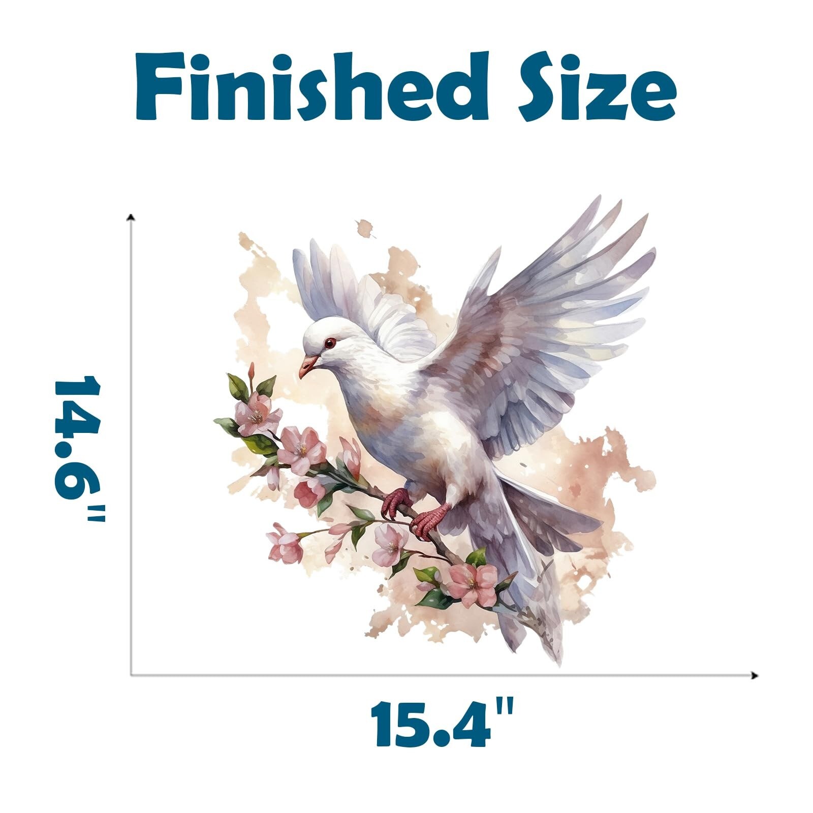 Watercolor Soaring Dove Birds Wall Stickers Nursery Animal Wall Decals for Ki…