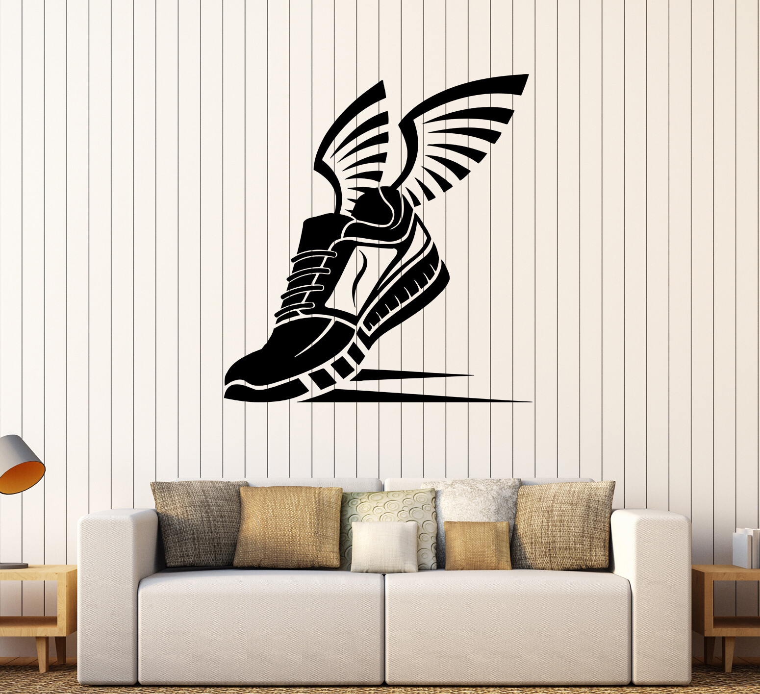 Wall Decal Sneaker With Wings Shoes Vinyl Sticker (ed1849)