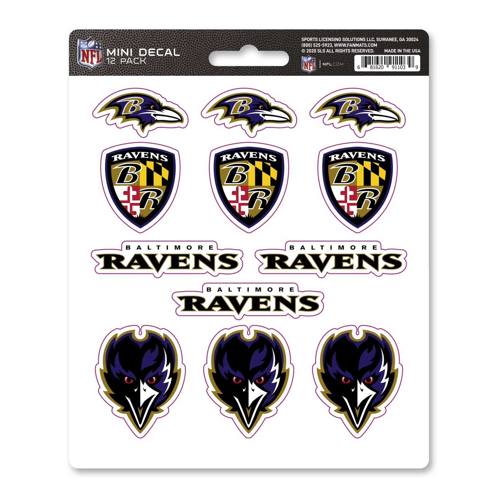 Team Colors Vinyl Decal Set 12 Mini 1 Inch Stickers for Cars Laptops Sports Fans