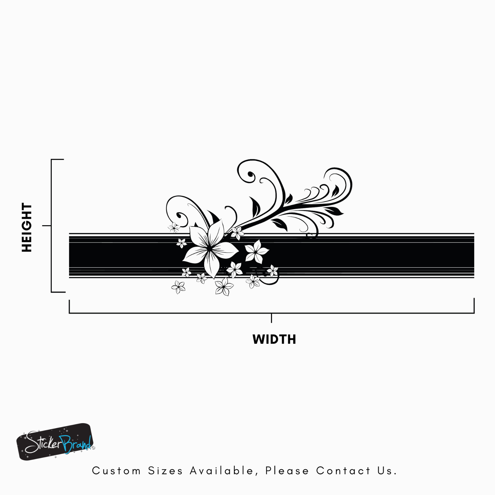 Bathroom Hibiscus Flower Wall Decal Sticker. Hawaiian Floral Wall Decor.