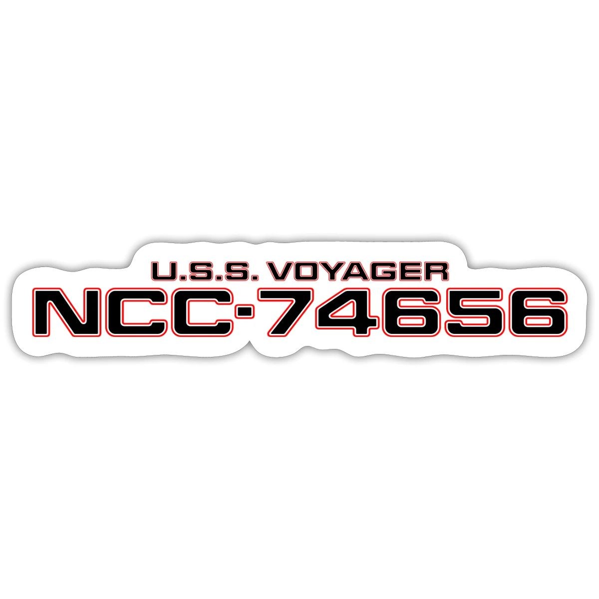 NCC 74656 Voyager Starship Exploration Art Sticker, max. 4 x 4"