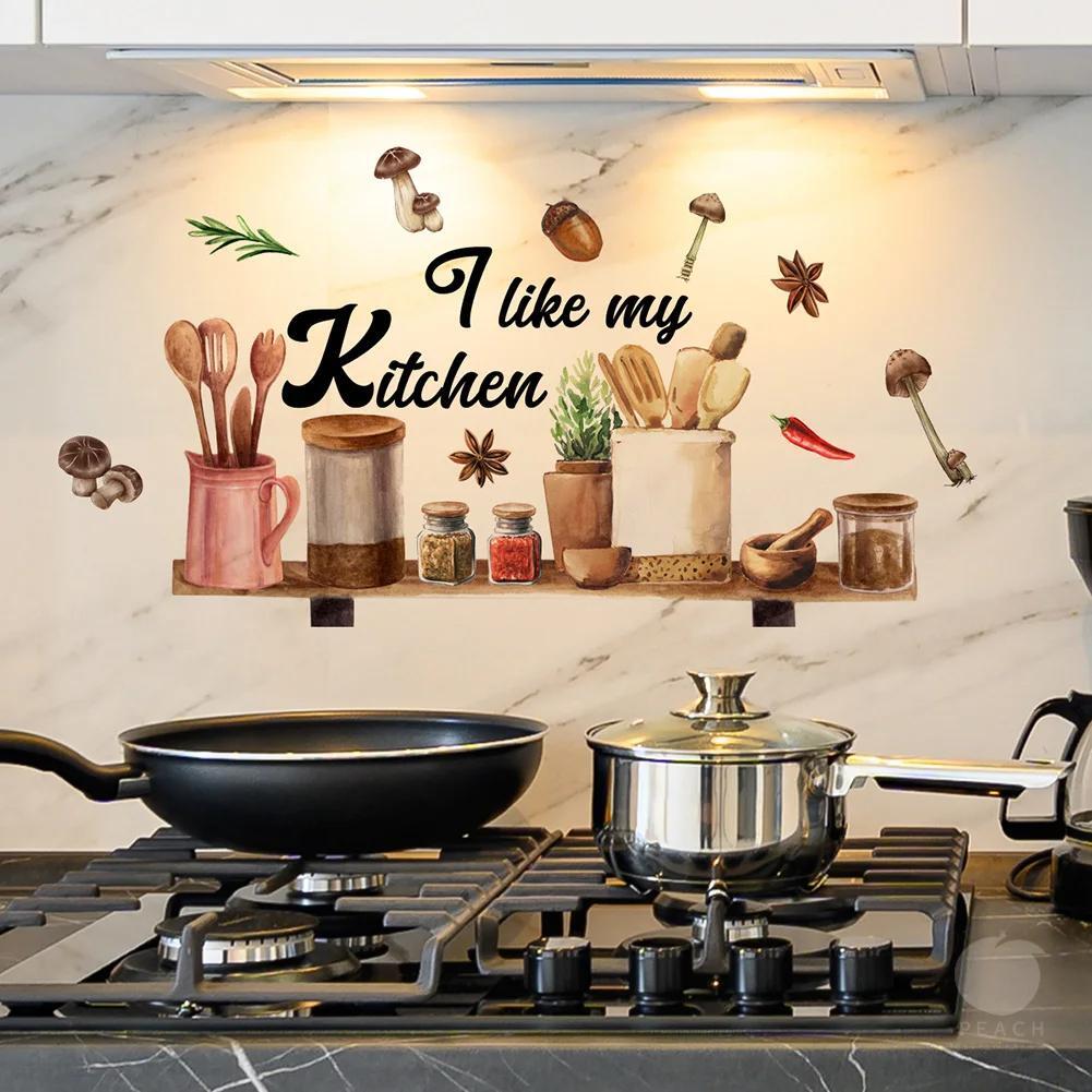 Waterproof Removable Wall Stickers – Hand-painted Pvc Decals for Stylish Kitchen