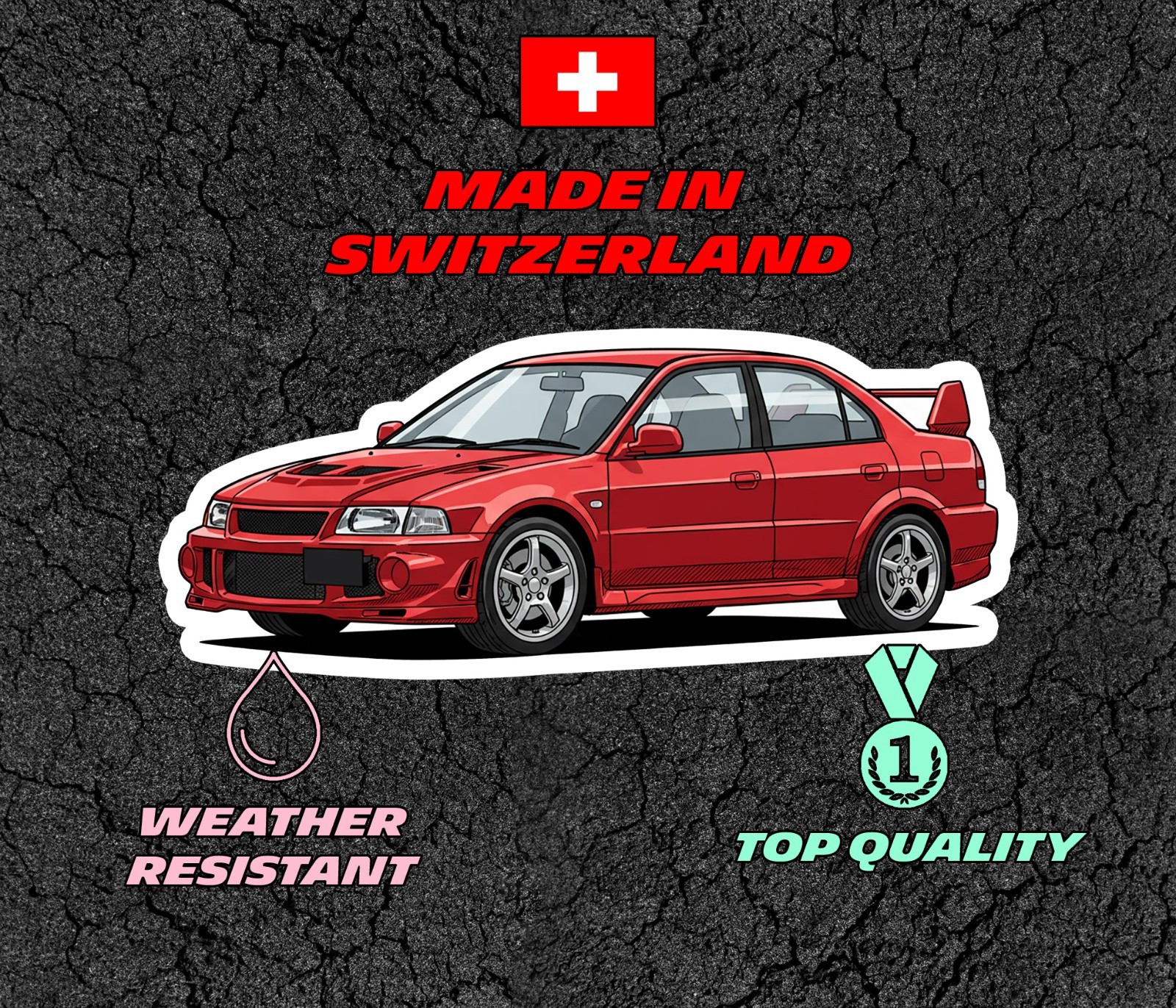 Mitsubishi Lancer Evolution VI Car Profile Sticker Laptop, Phone, Book, Window