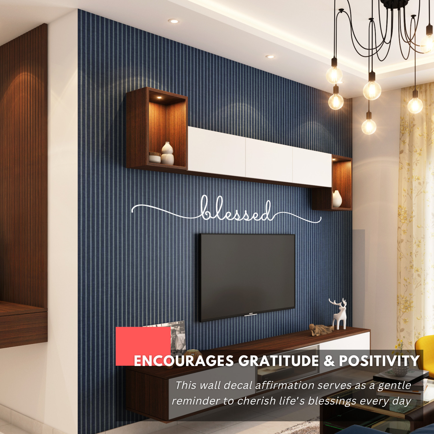 Blessed Religious Inspirational Wall Decal Sticker Quote Home Vinyl Decor