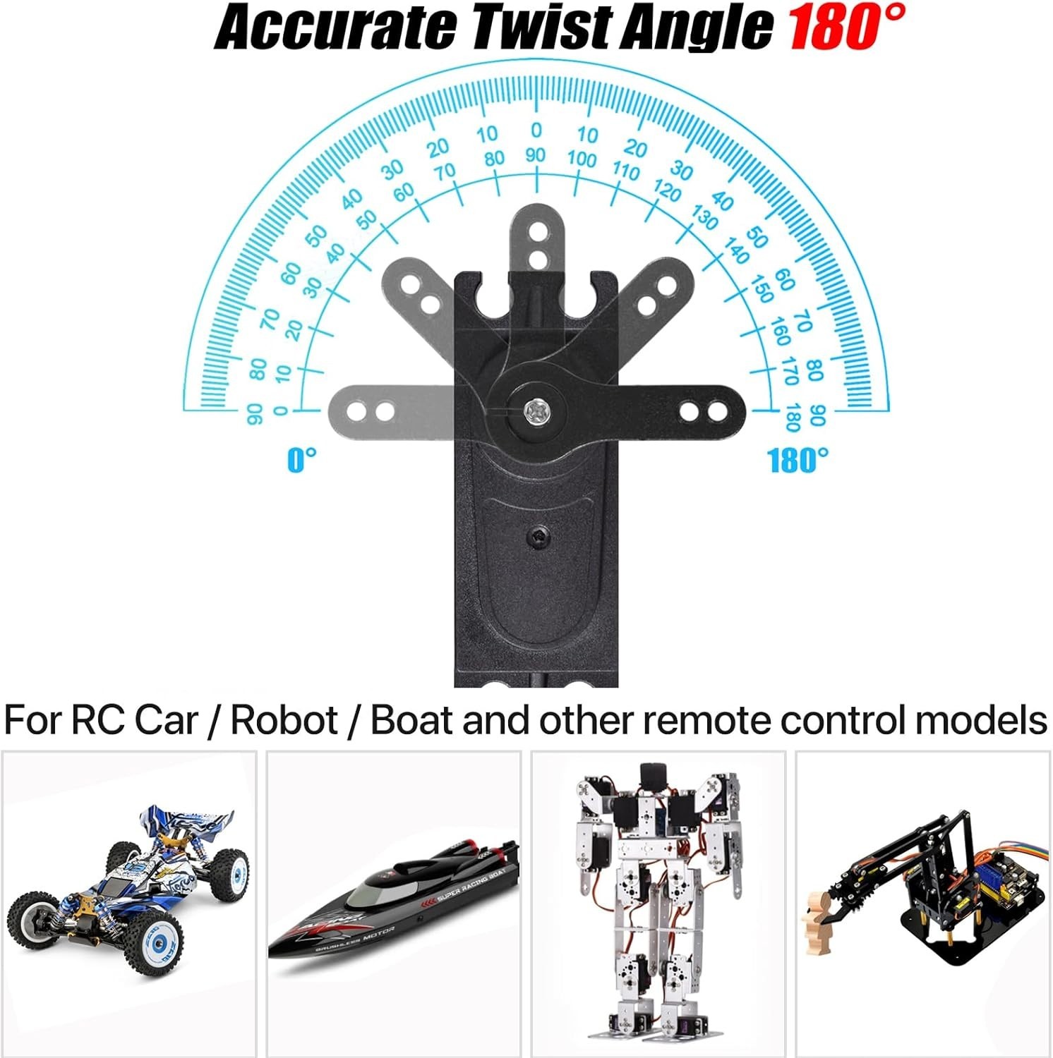 1/10 RC Servo Upgrade 40KG High Torque Fast Steering Servo Waterproof Brushle…