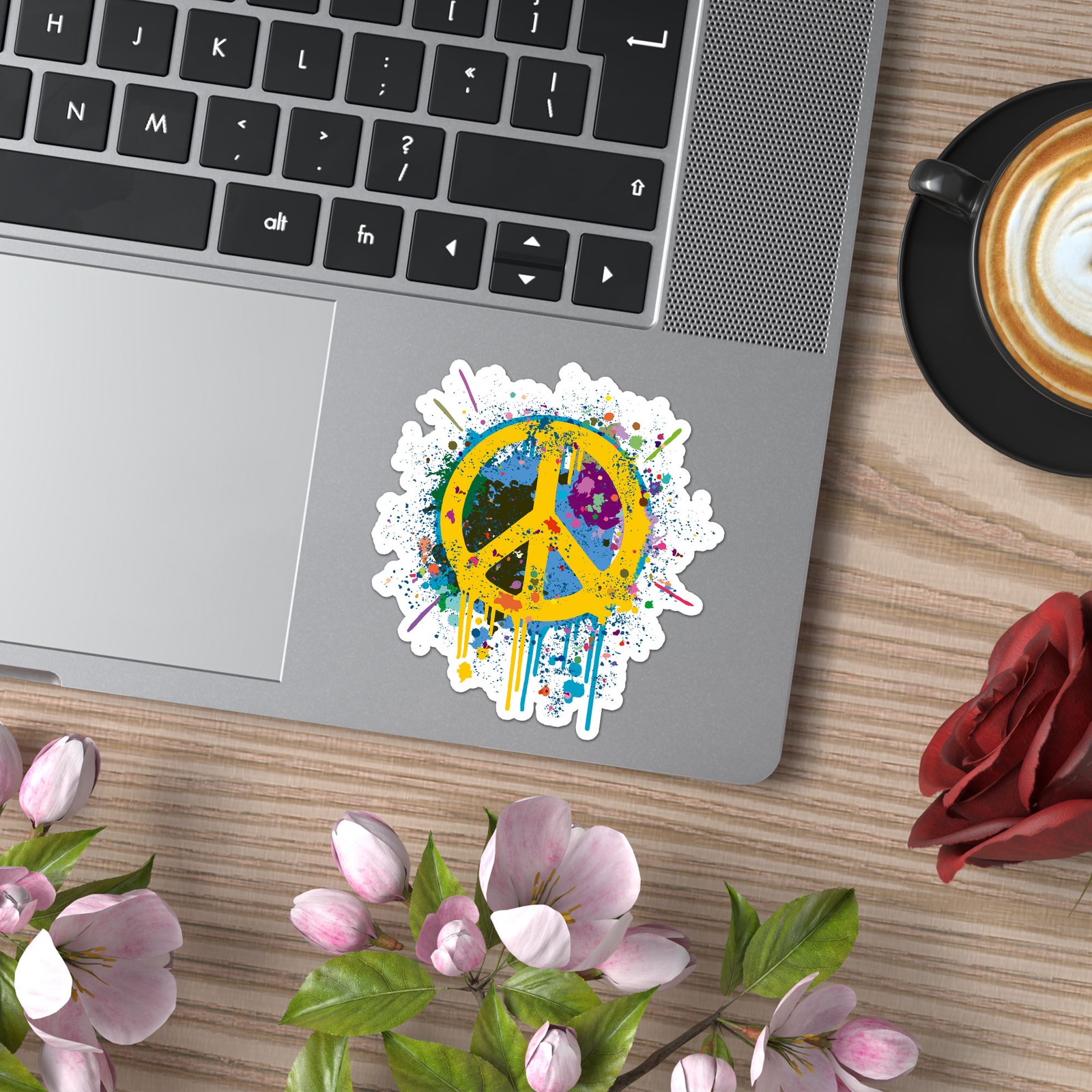 Peace Sign Splatter – Vinyl Decal Sticker – Car Window Laptop – ebn9195