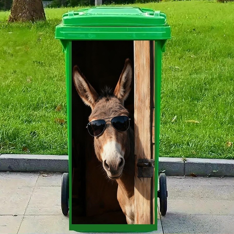 Animal Trash Can Decal Sticker Large Bin Decor DIY Removable Vinyl Waste Bin New