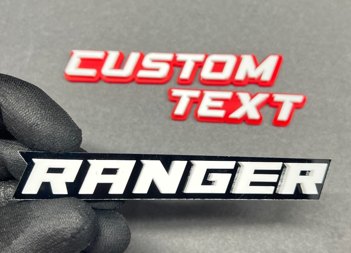 Custom Lazer-Cut Acrylic Car Emblem Badge MULTI COLOR Customized Text Names!