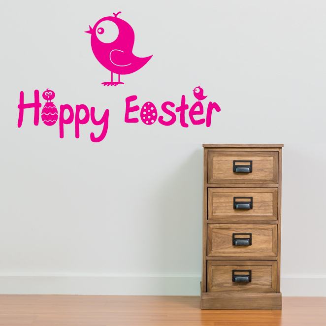 Happy Easter Chicks Birds Eggs Display Vinyl Window & Wall Decals Stickers A148