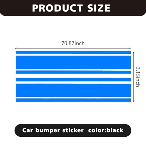Car Hood Decal Stickers – Sports Fashion Racing Stripe – Blue – 2 PCS – Blue