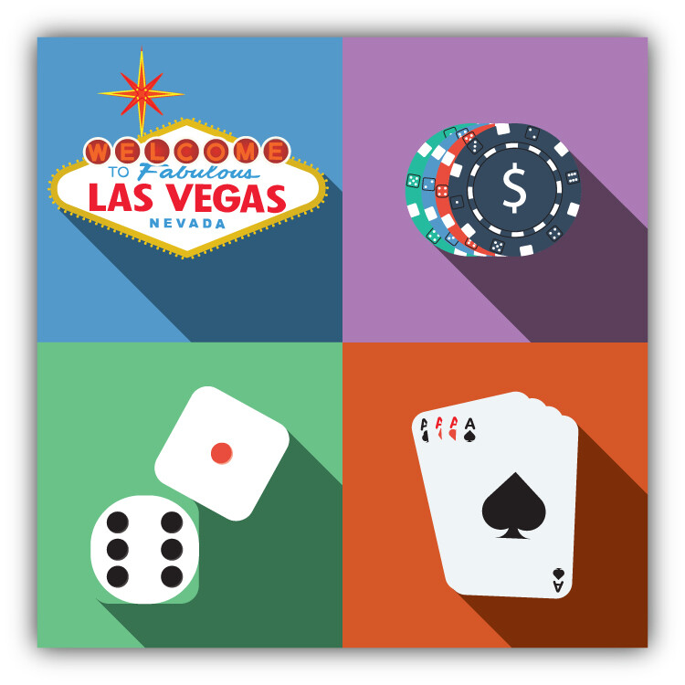 Las Vegas Casino Motive Label Car Bumper Sticker Decal