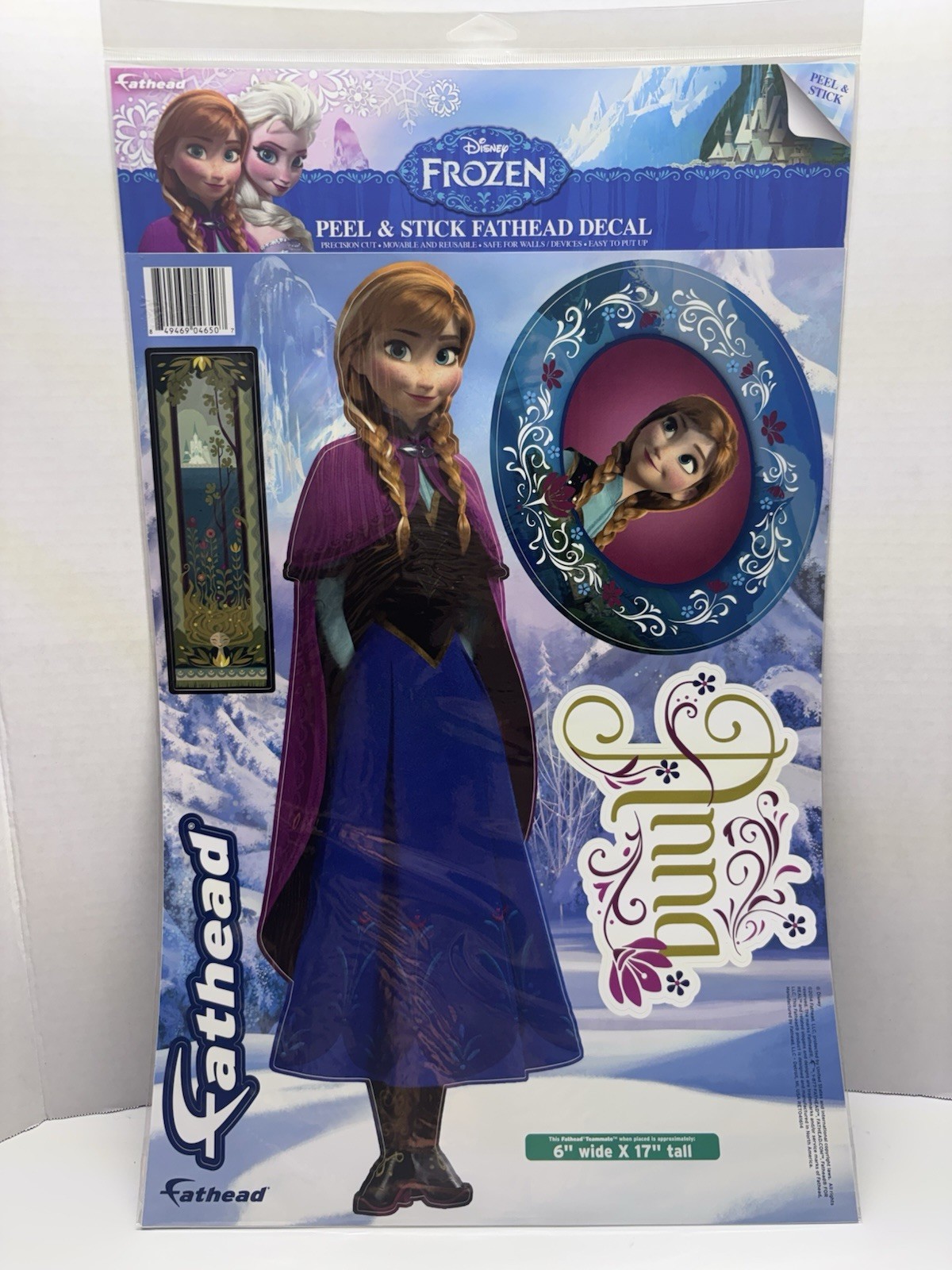 Disney Frozen – Anna 17 inches tall X 6 inches- Peel & Stick FATHEAD Wall Decal