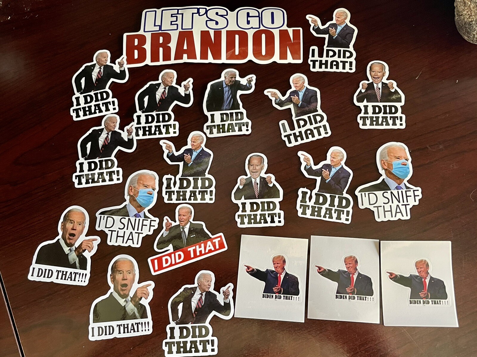 19 Multiple Biden I Did That Car Or Anywhere Else Decal Stickers with 1 Brandon